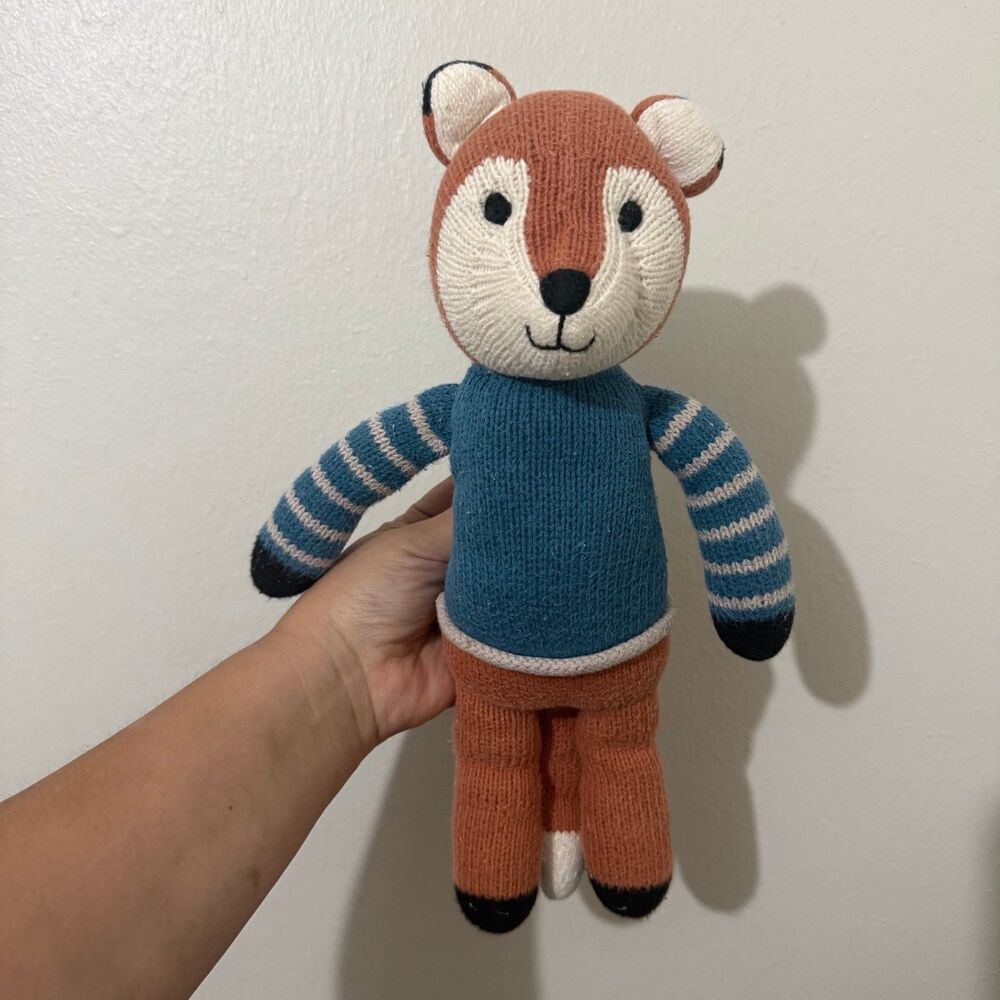 Melange Collection | Fox in Blue Sweater Stuffed Animal
